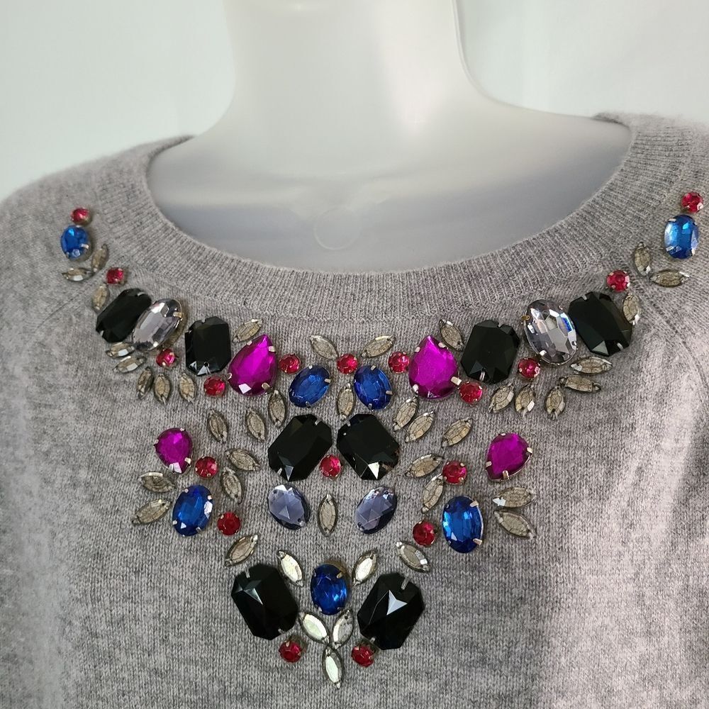 Halogen Cashmere‎ Rhinestone Embellished Sweater - Picture 2 of 6